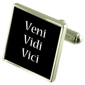 【送料無料】メンズアクセサリ—　ラテンスターリングシルバーカフリンクスオプションボックスオンveni vidi vici latin sterling silver cufflinks optional engraved box