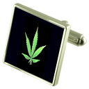 【送料無料】メンズアクセサリ— リーフスターリングシルバーカフリンクスオプションボックスオンsmokers leaf sterling silver cufflinks optional engraved box