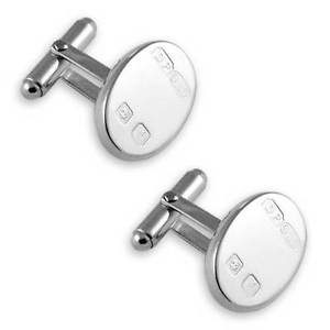 メンズアクセサリ—　ヘビーカフリンクスsterling silver heavyweight feature hallmark cufflinks