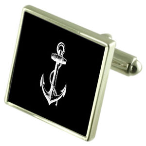 【送料無料】メンズアクセサリ—　アンカースターリングシルバーカフリンクスオプションボックスオンanchor sterling silver cufflinks optional engraved box