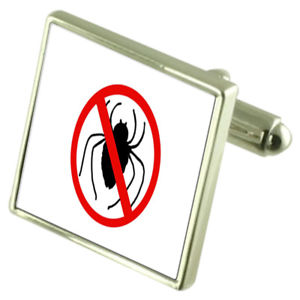 【送料無料】メンズアクセサリ—　クモスターリングシルバーカフリンクスオプションサインインボックスaracnophobia spider sign sterling silver cufflinks optional engraved box