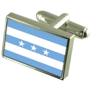 【送料無料】メンズアクセサリ—　グアヤキルエクアドルスターリングフラグカフスリンクguayaquil city ecuador sterling silver flag cufflinks engraved box