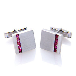 【送料無料】メンズアクセサリ—　スターリングシルバースクエアリアルルビーカフスボタンメンズ925 sterling silver square real genuine ruby gemstone cufflinks mens gifts