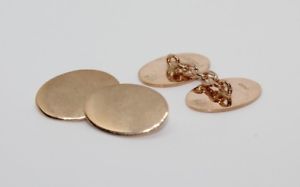 【送料無料】メンズアクセサリ— ローズゴールドカフリンクス9ct rose gold cufflinks