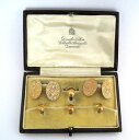 【送料無料】メンズアクセサリ—　アンティークゴールドカフスボタンカラースタッドボルトセットfinest hallmarked 1911 antique 9ct gold cufflinks amp; collar studs set