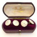 【送料無料】メンズアクセサリ—　アールデコヴィンテージカフスボタンゴールドプラチナart deco vintage cufflinks 18ct gold platinum amp; mother of pearl wedding groom