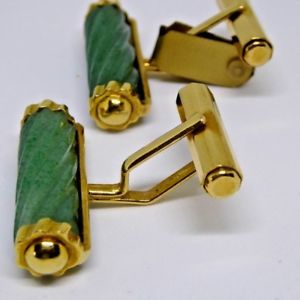 【送料無料】メンズアクセサリ—　ゴールドスマートデザイナーハンドカフリンクスプリング18ct gold very smart designer hand made cuff links octagonal sprung fittings
