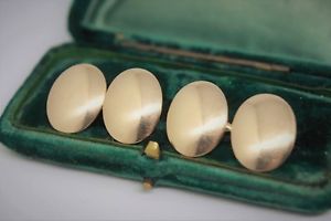 【送料無料】メンズアクセサリ—　ヴィンテージゴールドアールデコカフリンクスvintage 15ct gold art deco cufflinks made in 1921 engravable 1496g g106