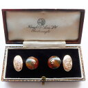 【送料無料】メンズアクセサリ—　コケメノウカフスボタンローズゴールドスコットランド listingantique scottish moss agate pebble cufflinks 9ct rose gold scottish wedding