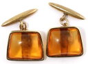 【送料無料】メンズアクセサリ—　ヴィンテージゴールドオレンジカフスボタンオレンジカフスボタンquality vintage 9ct gold amp; amber cufflinks amber amp; gold cufflinks 1950s