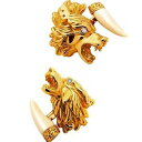 【送料無料】メンズアクセサリ—　ゴロゴロオオカミカフスボタンkゴールドブロンズhowling amp; growling wolves cufflinks, 18k goldbronze by gdanilamp;co