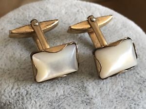 【送料無料】メンズアクセサリ—　カフリンクスビンテージアンティークパールスラブパネルロールバックs..