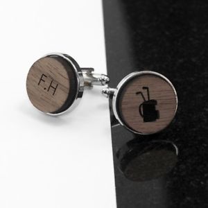 【送料無料】メンズアクセサリ— ゴルフバッグカフスボタンパーソナライズwooden golf bag cufflinks personalised
