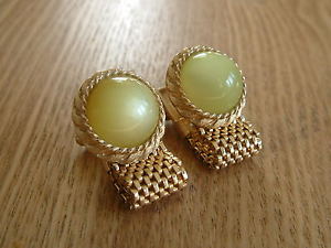 【送料無料】メンズアクセサリ— ビンテージラップアラウンドメッシュライムグリーンカフリンクスvintage wraparound mesh cufflinks with lime green stones