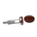 【送料無料】メンズアクセサリ—　フラットカネスターリングシルバーカフリンクス14x10mm flat oval carnelian gemstone 925 sterling silver men gents cufflinks