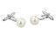 【送料無料】メンズアクセサリ－　スターリングシルバーホワイトカフリンクスsterling silver cufflinks with white freshwater pearls