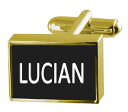 【送料無料】メンズアクセサリ—　カフスリンク ルキアノスengraved box goldtone cufflinks name lucian
