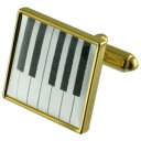 【送料無料】メンズアクセサリ— ピアノキーゴールドスクエアカフリンクスmusic piano keys gold square cufflinks ...