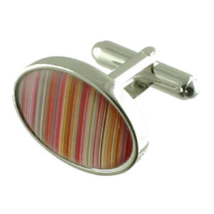 【送料無料】メンズアクセサリ—　カフリンクマルチカラーストライプカフスボタンオプションrainbow cuff links~multi colour stripe cufflinks optional engraved keepsake box