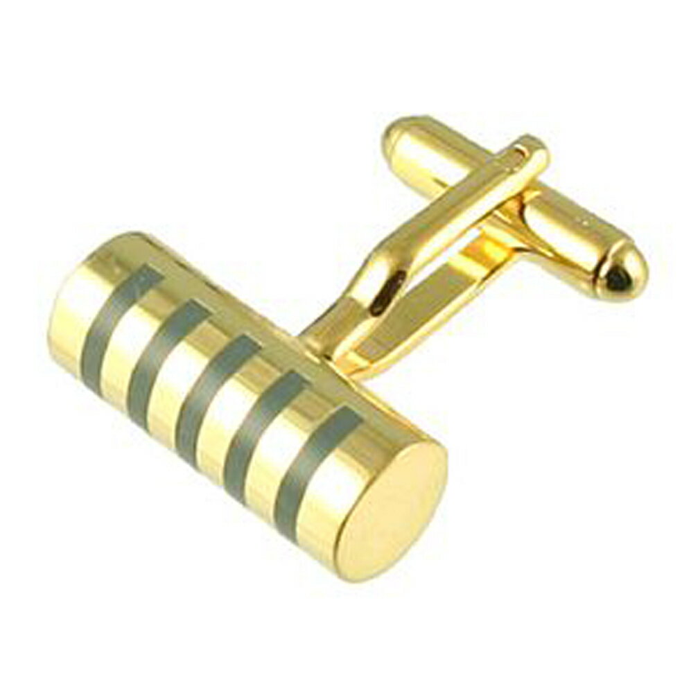 【送料無料】メンズアクセサリ—　ゴールドシリンダーカフスボタンオプションボックスオンgold cylinder cufflinks optional engraved personalised box