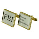 【送料無料】メンズアクセサリ— ゴールドスクエアカフリンクスfbi fun gold square cufflinks with engraved ...