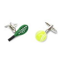 【送料無料】メンズアクセサリ- テニスラケットボールカフリンクスtennis racquet and ball coloured cufflinks