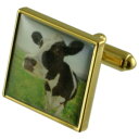【送料無料】メンズアクセサリ— ゴールドスクエアカフリンクスfarming cow gold square cufflinks with engra...