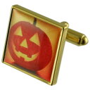 【送料無料】メンズアクセサリ— ゴールドスクエアカフリンクスhalloween gold square cufflinks with engrave...