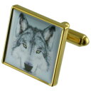 【送料無料】メンズアクセサリ— ウルフゴールドスクエアカフリンクスwolf gold square cufflinks with engraved ...