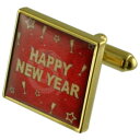 【送料無料】メンズアクセサリ— ゴールドスクエアカフリンクスhappy year gold square cufflinks with engrav...