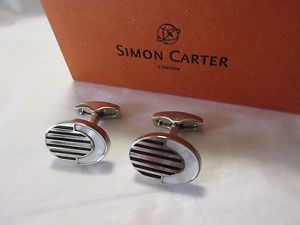 サイモン・カーター(カフス) 【送料無料】メンズアクセサリ—　サイモンカーターアールデコカフリンクスsimon carter deco oval mop cufflinks