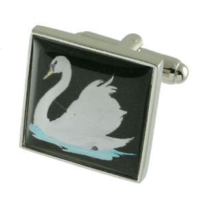 【送料無料】メンズアクセサリ—　カフリンクススワンカフリンクスcuff links swan cufflinks select gift pouch