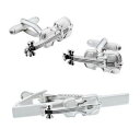 【送料無料】メンズアクセサリ— バイオリンカフスボタンタイバーセットviolin cufflinks and tie bar set