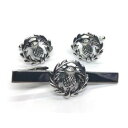【送料無料】メンズアクセサリ— スコットランドシスルクレストカフスボタンタイバーセットscottish thistle crest cufflink...