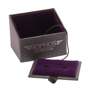 【送料無料】メンズアクセサリ—　ソフォスプレゼンテーションボックスカフスリンクsophos blue tone resin stripe rectangular cufflinks in presentation gift box