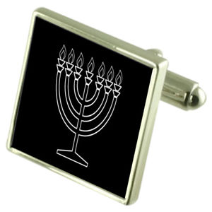 【送料無料】メンズアクセサリ—　ユダヤスターリングシルバーカフリンクスオプションボックスオンjewish hannukah sterling silver cufflinks optional engraved box