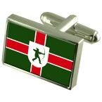 【送料無料】メンズアクセサリ—　ノッティンガムシャースターリングシルバーフラグカフスボタンボックスnottinghamshire county england sterling silver flag cufflinks engraved box