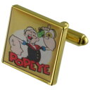 【送料無料】メンズアクセサリ— ポパイゴールドスクエアカフリンクスpopeye cartoon gold square cufflinks with...
