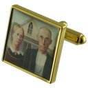【送料無料】メンズアクセサリ— ゴシックアメリカゴールドスクエアカフリンクスgothic american gold square cufflink...