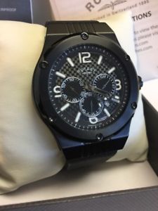 【送料無料】腕時計 ウォッチ ロータリーイオンアラームクロノグラフスイスrotary para caballero con fusin chapado ionizado negro crongrafo suizo reloj gs03623c19a