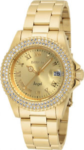 【送料無料】腕時計 ウォッチ ガラススチールアラームinvicta mujer ngel chapado en oro 200m s acero cristal embellecido reloj 19513