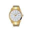【送料無料】腕時計 ウォッチ ステンレススチールブレスレットケースホワイトクォーツマンゴールデントーンlorus hombre tono dorado de acero inoxidable pulsera de acero y estuche reloj con cuad(2)