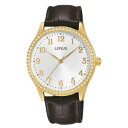 【送料無料】腕時計 ウォッチ メッシュアナログクォーツスチールケースアラームlorus para mujer 35mm marrn malla de cuero estuche de acero cuarzo analgico reloj rg244lx9(2)