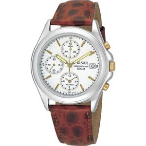【送料無料】腕時計 ウォッチ アラームクロノグラフストラップreloj crongrafo pulsar caballeros correa de cuero marrn esfera blanca garanta en caja 【送料無料】腕時計 ウォッチ アラームクロノグラフストラップreloj crongrafo pulsar caballeros correa de cuero marrn esfera blanca garanta en caja