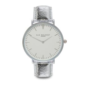 腕時計　ウォッチ　エリーwシルバーアラームオックスフォードelie beaumont nuevo aw18 plata reloj vegano oxford