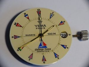 【送料無料】腕時計 ウォッチ ビンテージドパリアメリカズカップvintage mouvement de montre yema paris challenge france amricas cup 87 quartz