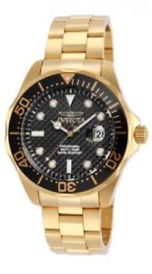 【送料無料】腕時計 ウォッチ プロダイバーカーボンファイバーブラックエリアゴールドアドレス14356 invicta 47mm hombres pro diver negro fibra de carbono esfera 18ct oro ip