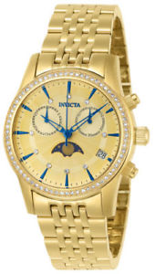 ̵ӻסåǥϥɥĥꥢ22505 invicta 34mm mujer ngel cuarzo 3 mano dorado esfera reloj