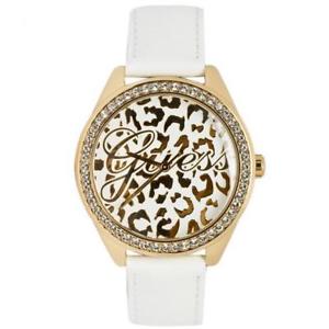 ゲス 【送料無料】腕時計　ウォッチ　ペレビアンコゴールドスワロフスキーorologio donna guess w0401l1 pelle bianco gold dorato maculato swarovski