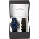 【送料無料】腕時計 ウォッチ ボックスナイネロブルペレorologio cinturino nautica box set nai14519g ncc 01 tessuto blu pelle nero